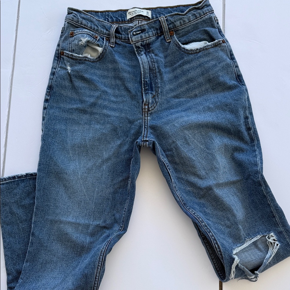 Abercrombie & Fitch Blue Straight Leg Jeans